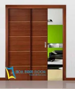 Cửa gỗ công nghiệp MDF phủ veneer lùa |  Hoabinhdoor