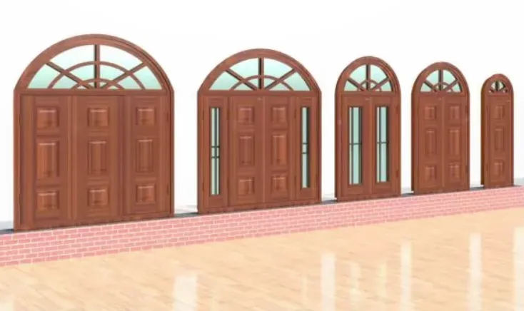 CỬA SỔ VÒM THÉP VÂN GỖ