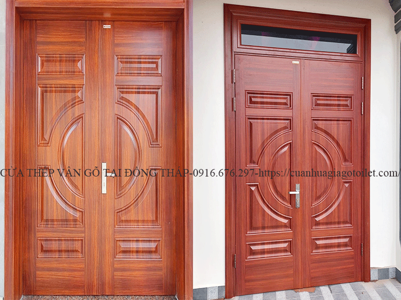 cửa thép vân gỗ tại đồng tháp