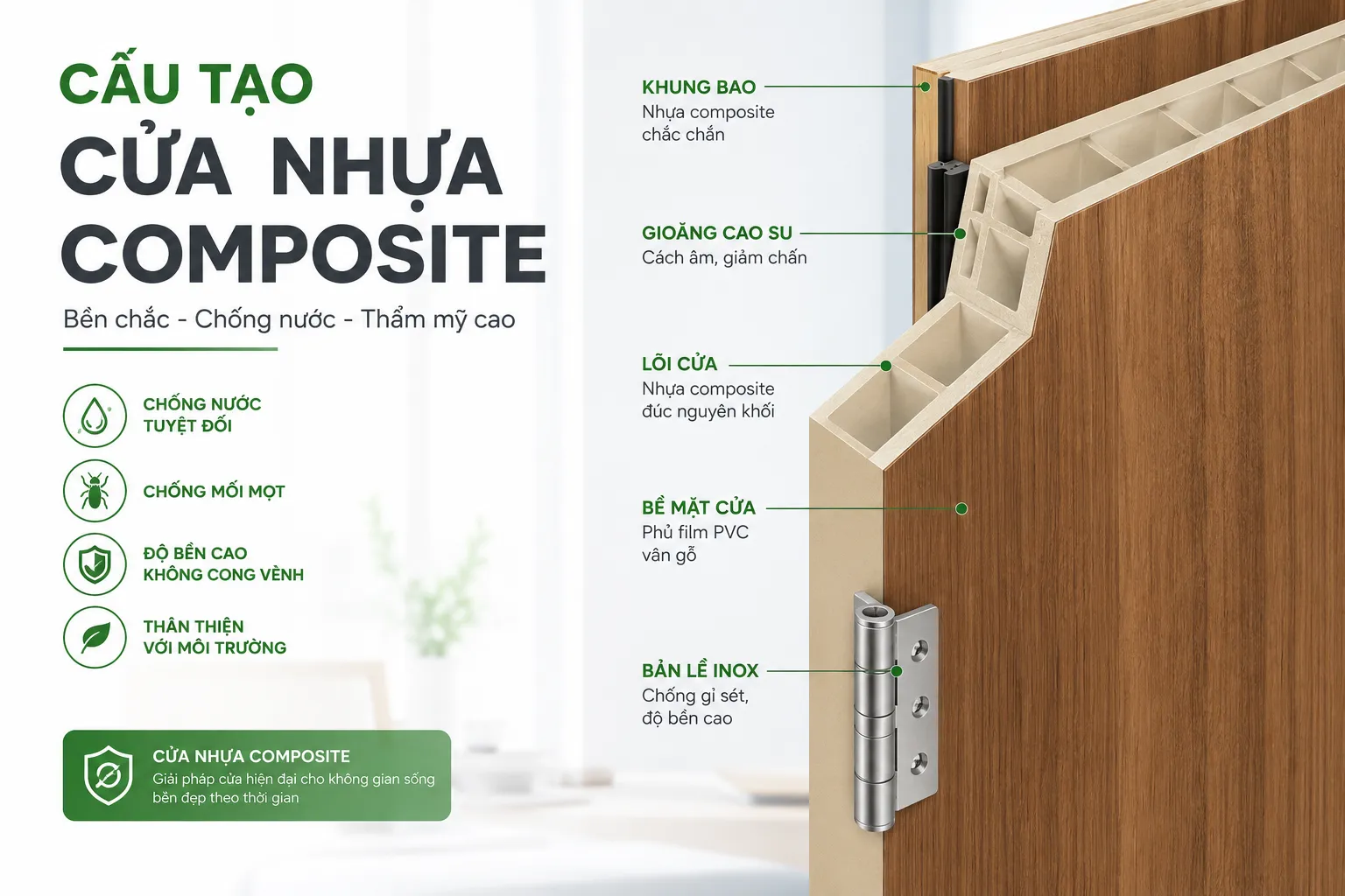 cấu tạo cửa nhựa composite