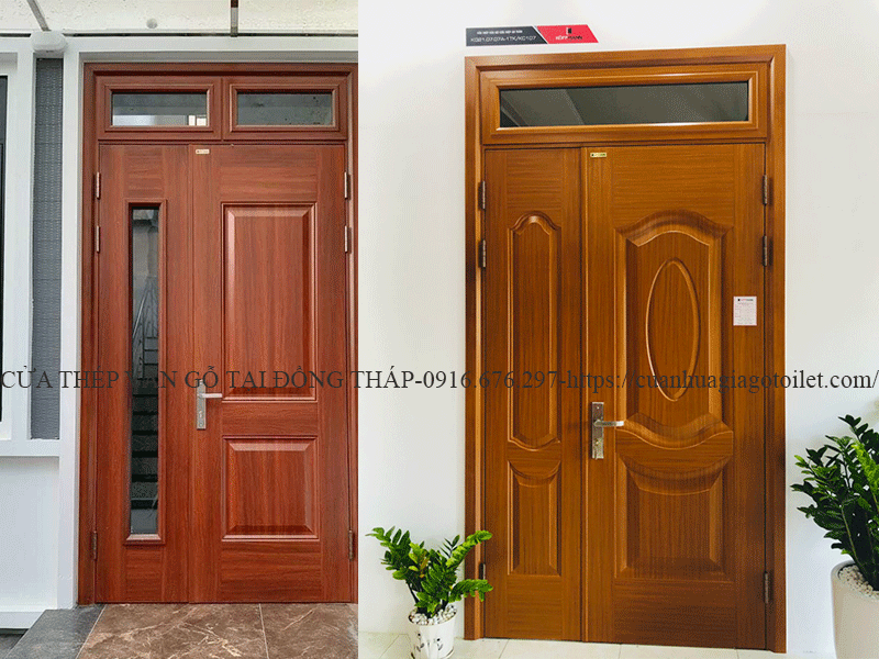 cửa thép vân gỗ tại đồng tháp