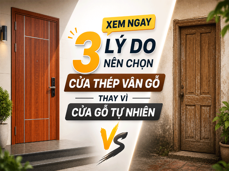 3 lý do nên chọn cửa thép vân gỗ