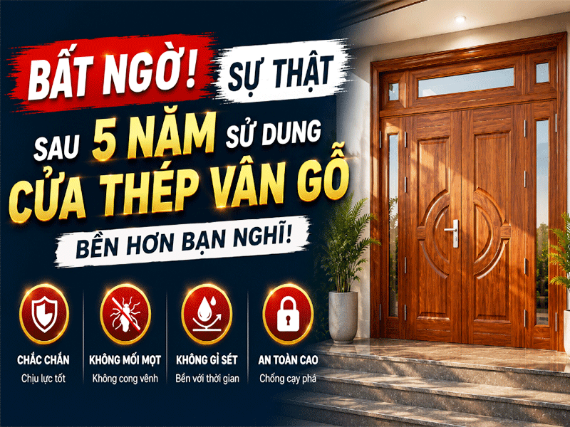 cửa thép vân gỗ có bền không