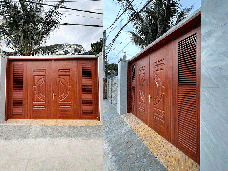 cửa thép vân gỗ có bền không