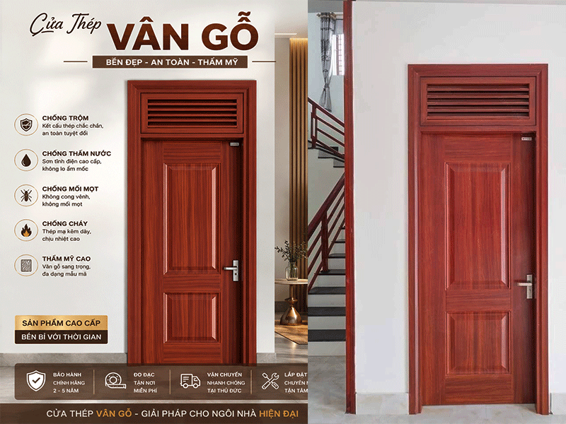 giá cửa thép vân gỗ tại thủ đức