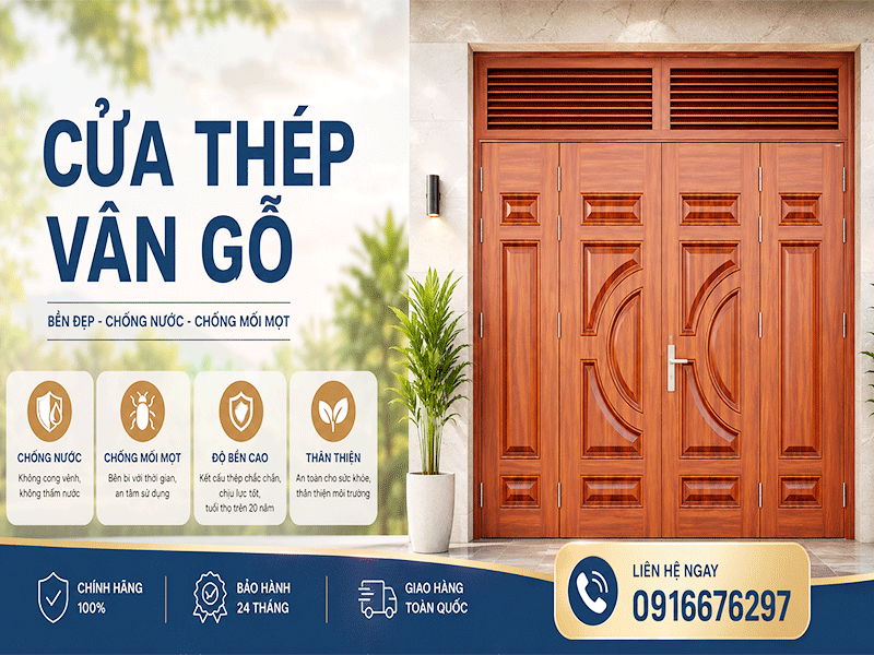 giá cửa thép vân gỗ tại thủ đức