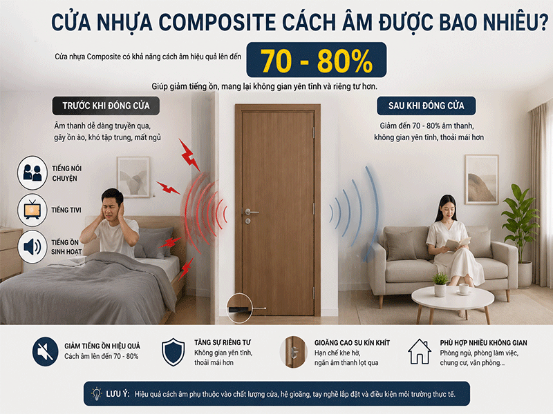 cửa nhựa composite có cách âm không