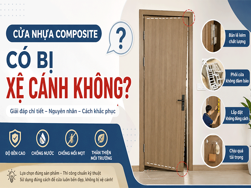 cửa nhựa composite có bị xệ cánh không