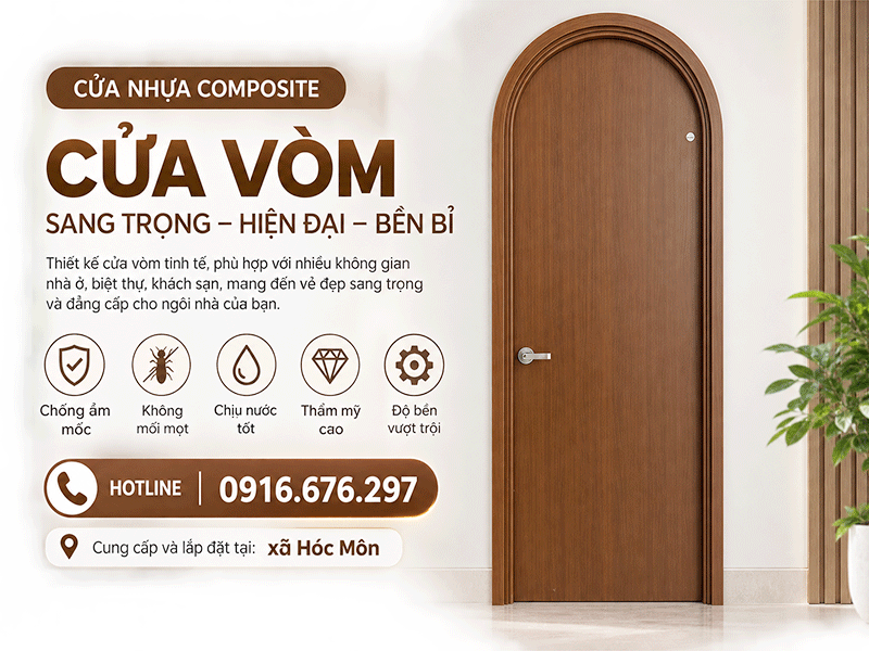 cửa vòm nhựa composite tại xã hóc môn